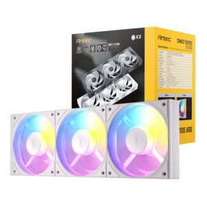 Antec Connect 120 Reverse ARGB PWM Fan 3 Pack   White