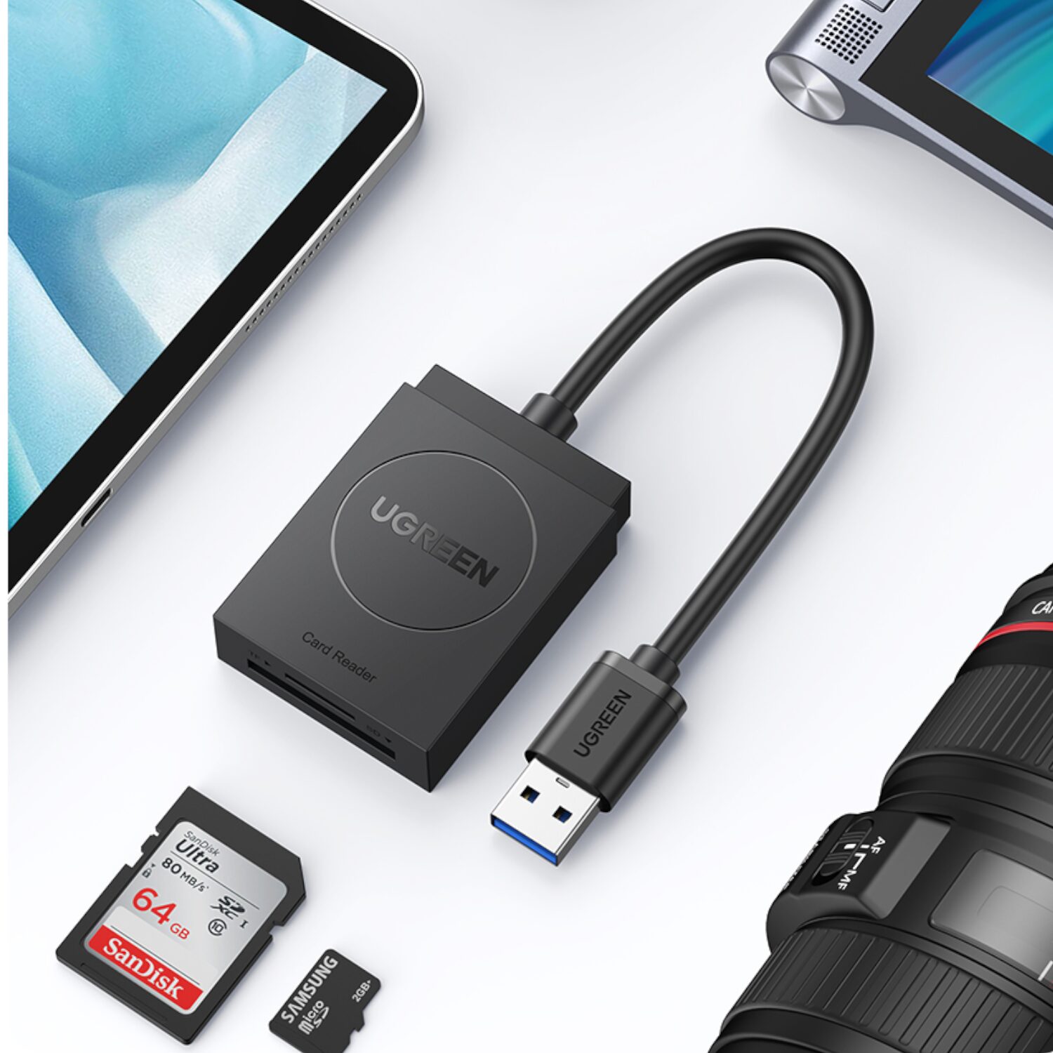 UGREEN USB 3.0 Dual Slot Card Reader for SD/TF Cards 5Gbps Data Transfer - Image 3