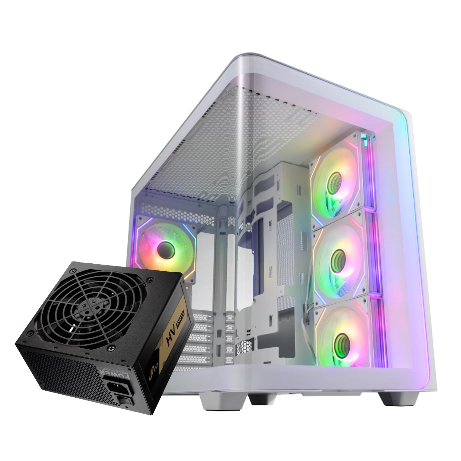 FSP M580 ATX White Gaming Chassis and HV Pro 650W Power Supply Bundle