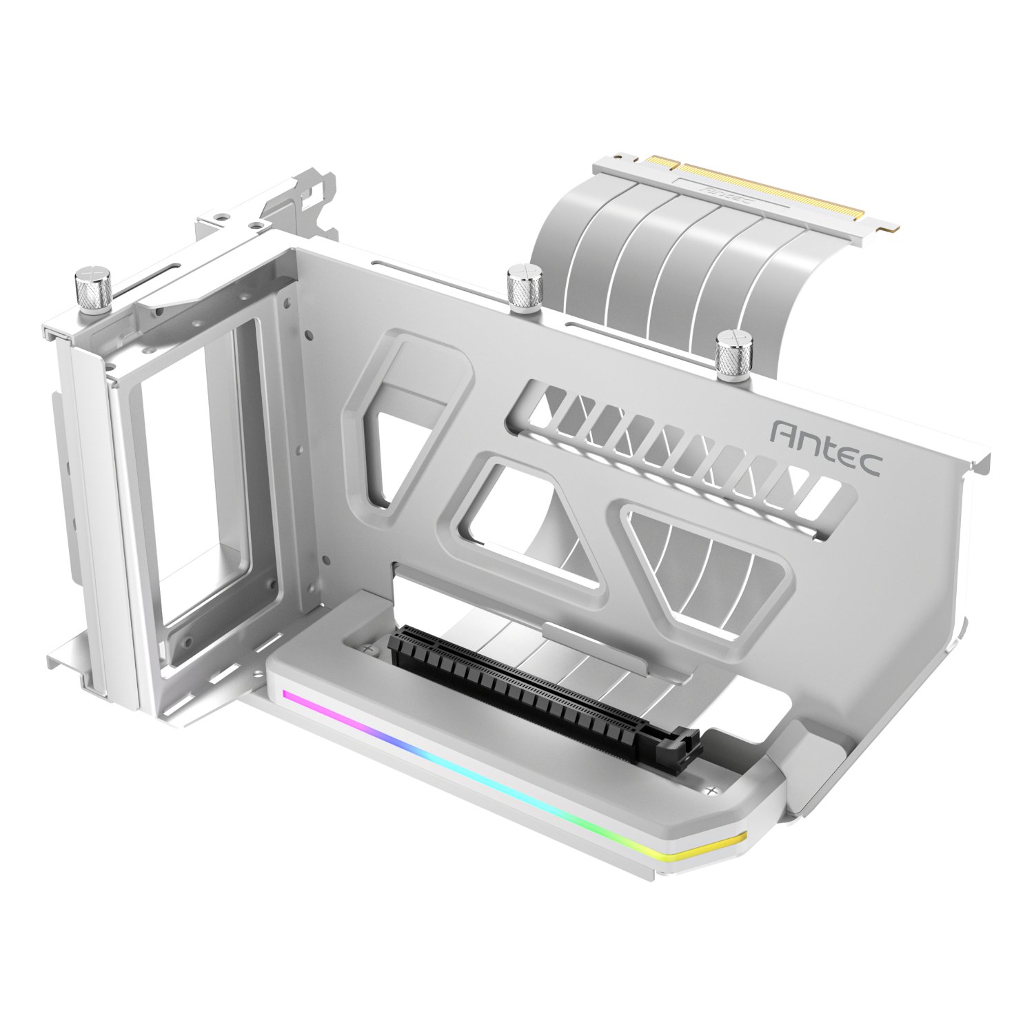 Antec SHIFT ARGB Vertical GPU Bracket with PCIe 4.0 Riser Cable White