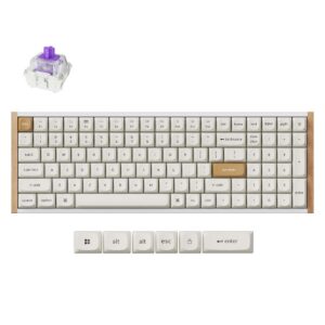 Keychron K4 HE 96% Magnetic Switch Hot-Swap RGB Wireless Keyboard   White (Wood + Aluminium)