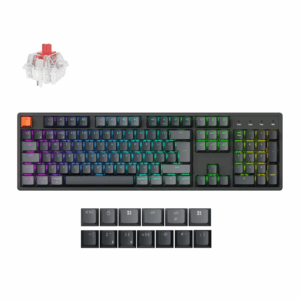 Keychron K10 QMK Full-size RGB Wireless Custom Mechanical Keyboard V.2 (Super RED Switch)   Black