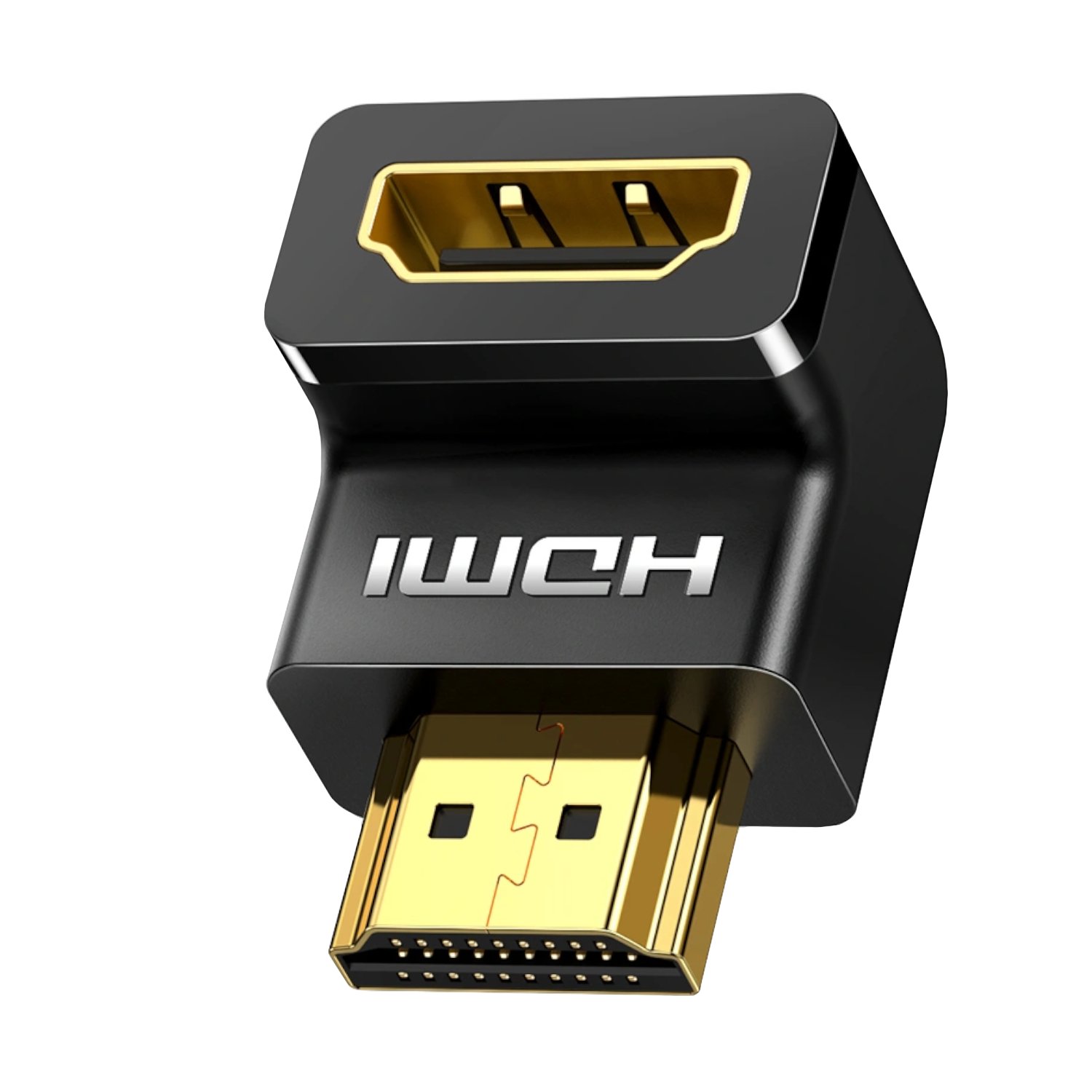 UGreen HD112 HDMI 4K Male to Female Down-angled Connector - Black