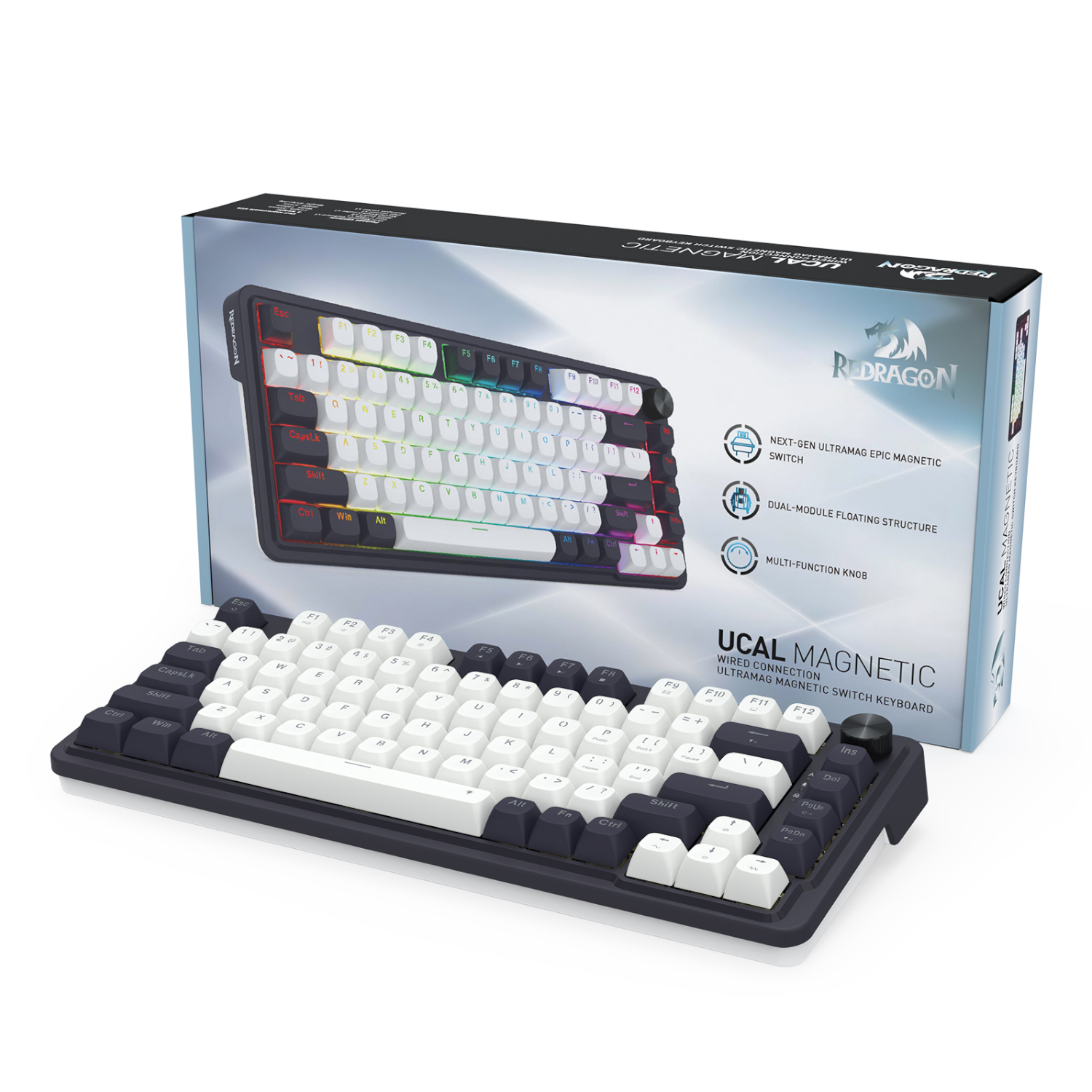 Redragon K673 UCAL 75% Magnetic Ultramag Switch Wired Keyboard - Black - Image 7