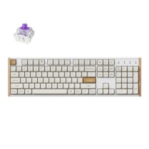Keychron K10 HE Special Edition Full-size Hot-Swap Gateron Dbl-Rail Nebula Switch RGB Wireless Keyboard - White (Wood + Al)